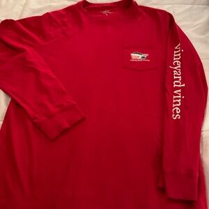 Vineyard Vines red long sleeve Christmas t shirt. Boys L